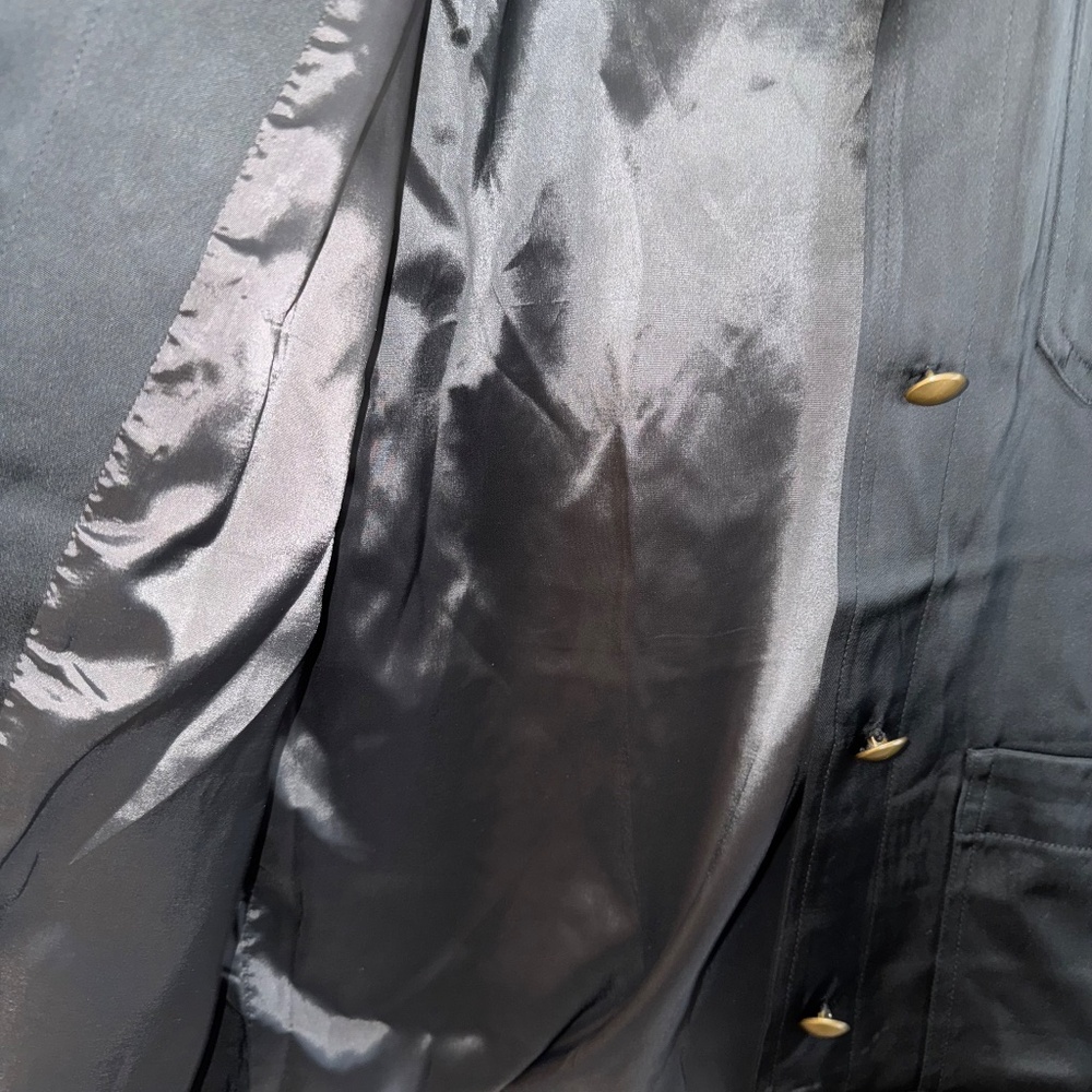 SALE Madewell Double-Faced Satin Safari Double Faced Jacket  black NWT M - Picture 9 of 10